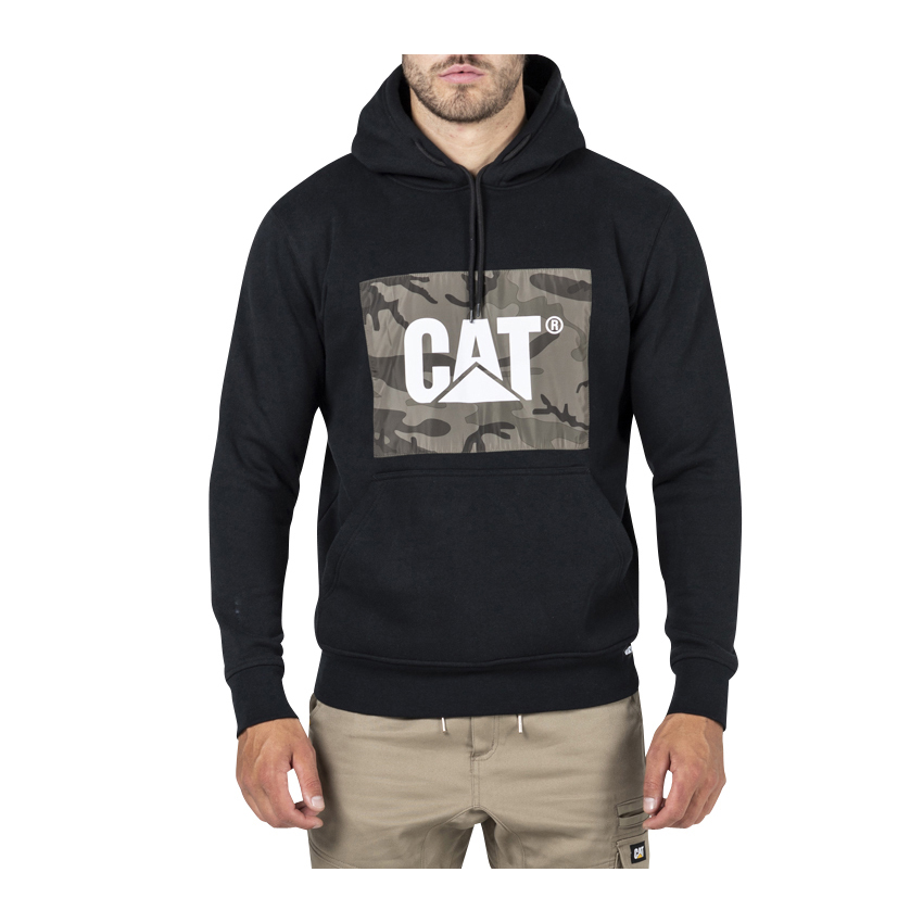 Caterpillar Clothing South Africa - Cat Men's Trademark Hoodies Black KE4259781